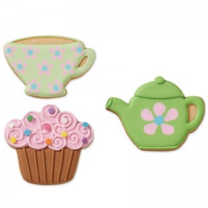 Set Tagliabiscotti Tea Party in metallo colorato 