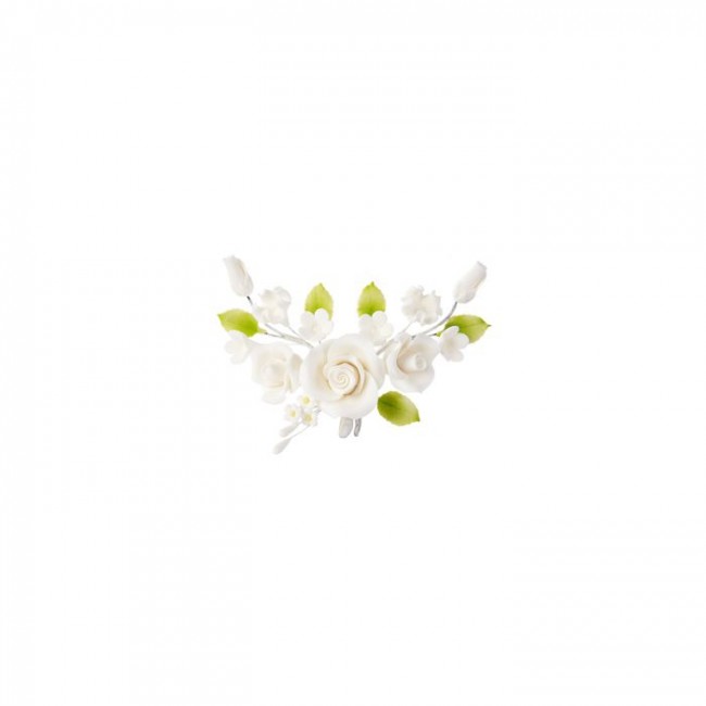 Fiori decorativi in zucchero Ramo rose avorio