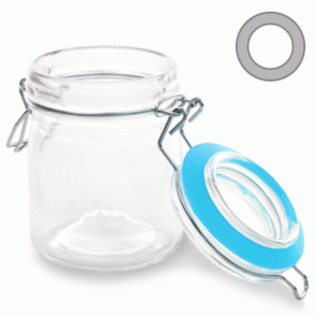 Vasetto barattolo tondo in vetro da 150ml  6,6x9,3 cm.