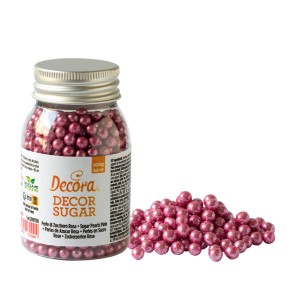 Perle di zucchero rosa metallizzato 100gr