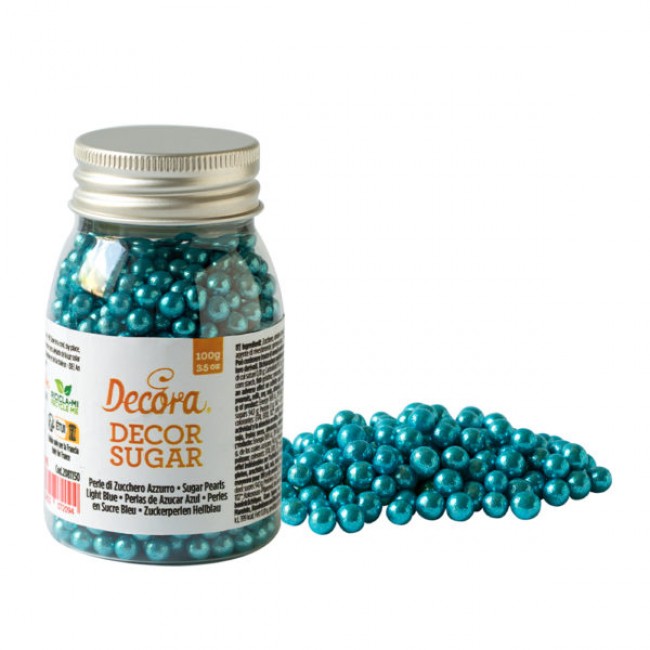 Perle di zucchero azzurro metallizzato 100gr