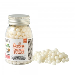 Perline di zucchero bianco brillante 7mm Perline di zucchero bianco brillante 7mm