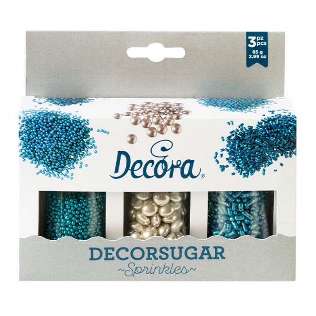 Set Decor Mix argento e azzurro
