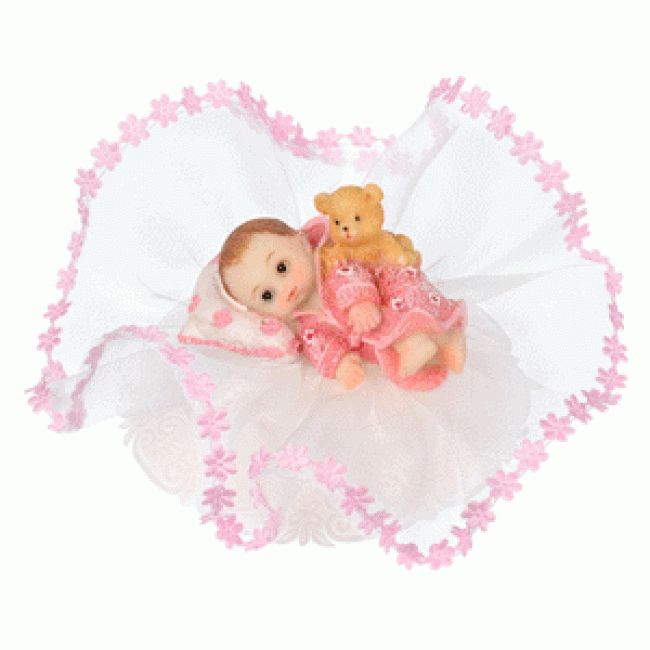 Sopra torta decoratico bimbi rosa e celeste nanna orsetto