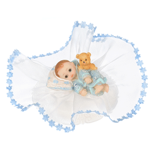 Sopra torta decorativo bimbi rosa e celeste nanna orsetto 