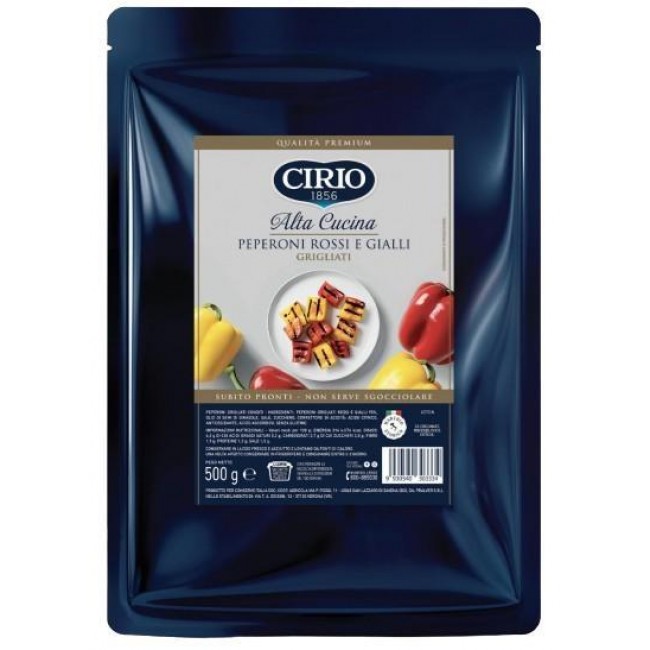 Busta Peperoni Rossi e Gialli Grigliati gr.500 Cirio Busta Peperoni Rossi e Gialli Grigliati gr.500 Cirio