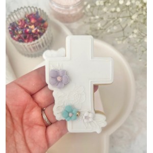 STAMPO BISCOTTI CROCE FLOREALE + TAGLIABISCOTTI