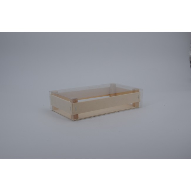 Cassettina legno con coperchio trasparente