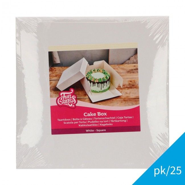 FunCakes Scatola per Torta Bianco 20x20x15 cm pk/25