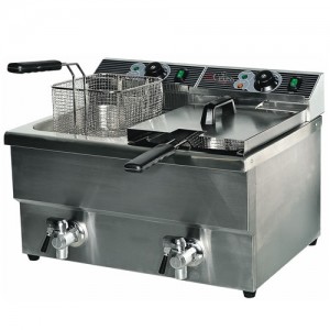 Friggitrice elettrica 2 vasche da 8+8 lt 