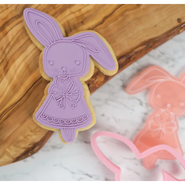 Stampo biscotto + timbro Girl Bunny ( coniglietta)