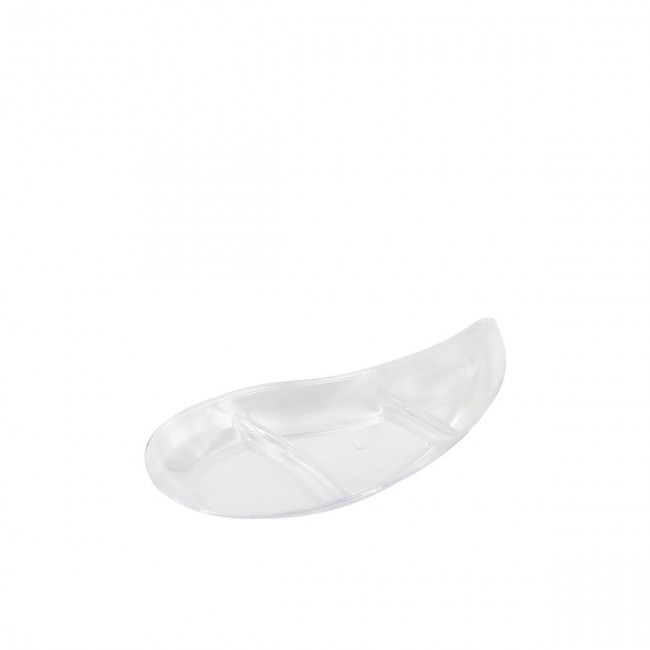 Piattino virgola  bianco nero e trasparente confezione da 50 pz.