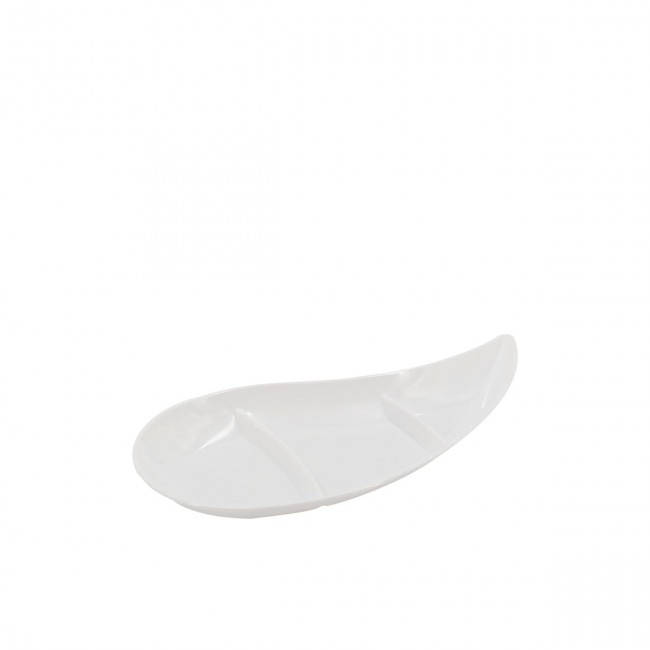 Piattino virgola  bianco nero e trasparente confezione da 50 pz.