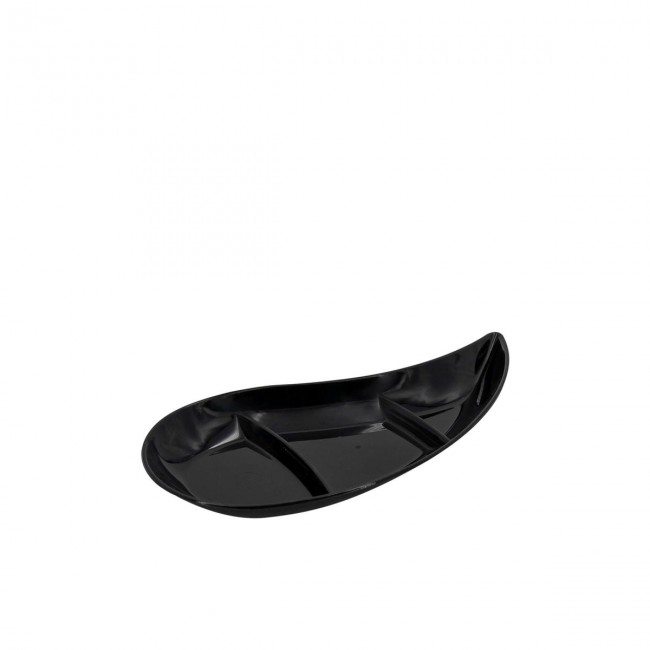 Piattino virgola  bianco nero e trasparente confezione da 50 pz.