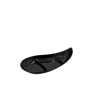 Piattino virgola  bianco nero e trasparente confezione da 50 pz.