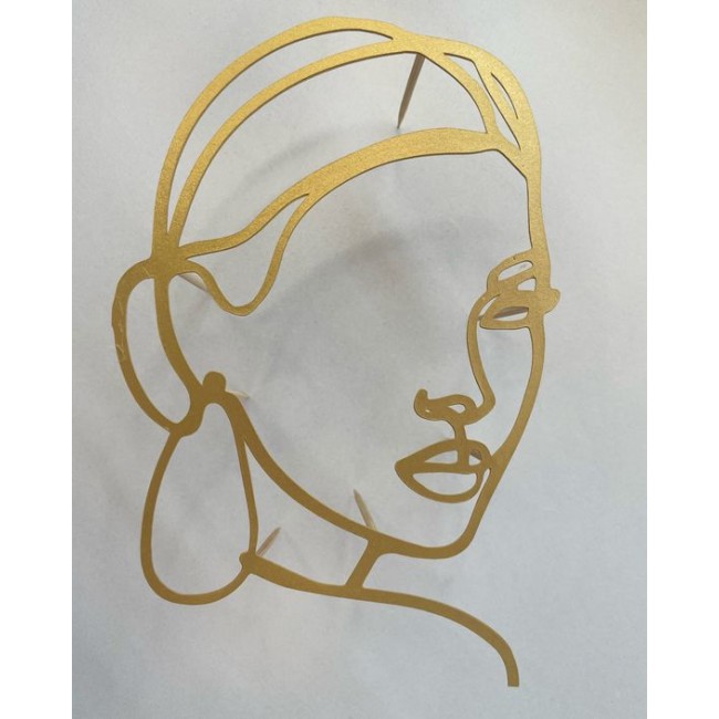 Face Silhouette Cake TopperGold