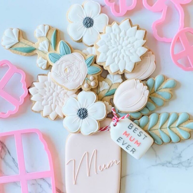 Set di barattoli e fiori Tagliabiscotti e timbro