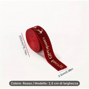 Nastro rosso Merry Christmas 