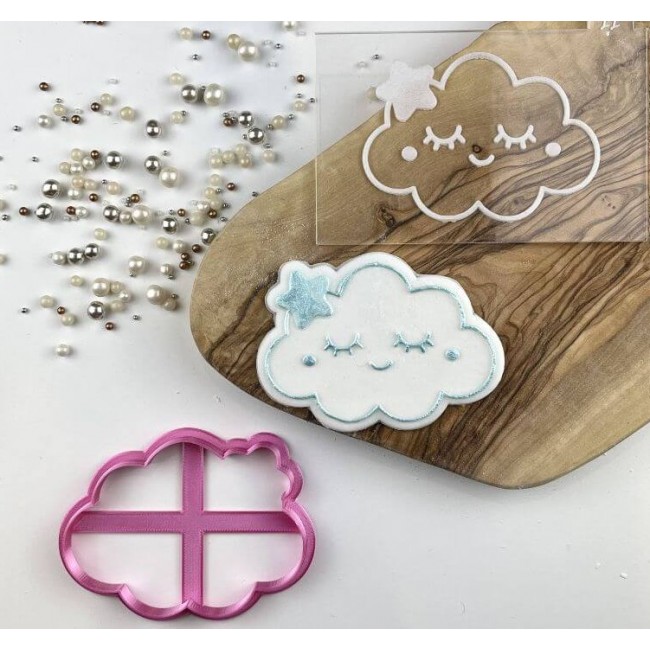 Stampo biscotto Nuvola Baby Shower Cookie Cutter e Goffratore Stampo biscotto Nuvola Baby Shower Cookie Cutter e Goffratore