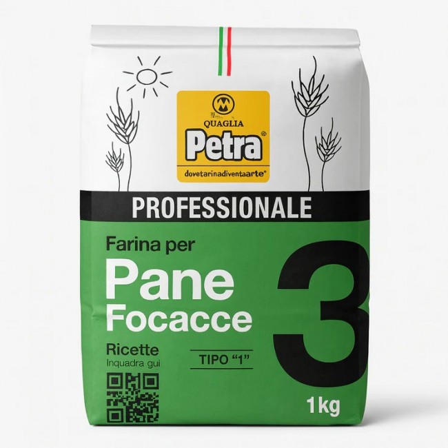Farina 1 di grano tenero Pane e Focacce 1kg  N3 SCAD.21/07/26