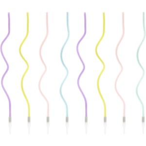Candele Curl Birthday Candles Curl Pastel Mix 14cm pk/8