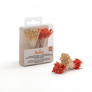 Pistilli per fiori arancio perlato/bianco perlato