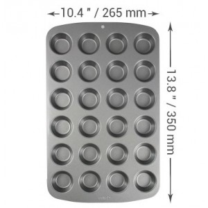 Teglia Antiaderente in acciaio al carbonio per 24 Mini Cupcakes o Mini Muffin