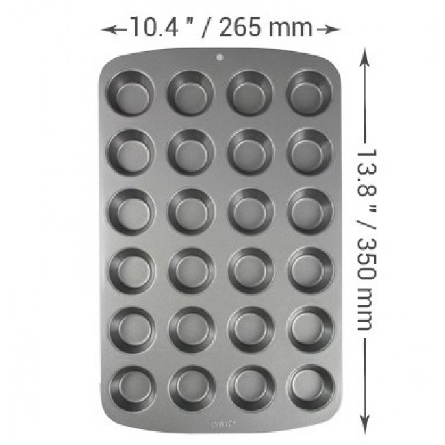 Teglia Antiaderente in acciaio al carbonio per 24 Mini Cupcakes o Mini Muffin