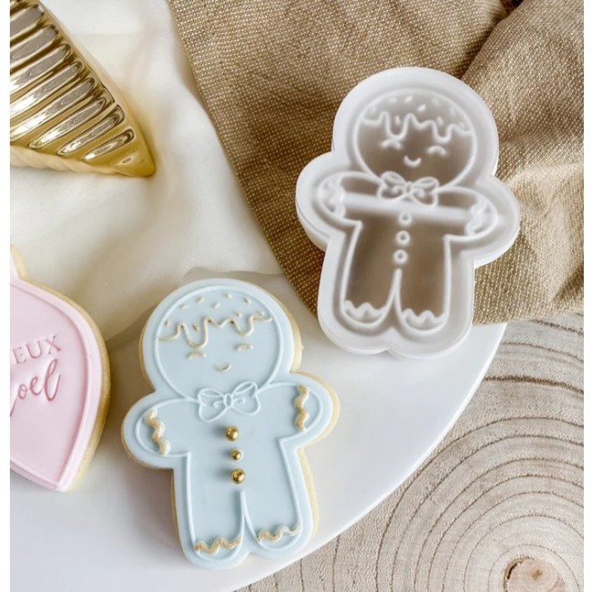 Taglia biscotto e timbro Omino di pan di zenzero 9 cm