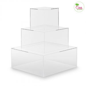 Alzata trasparente quadrato 15  altezza 15