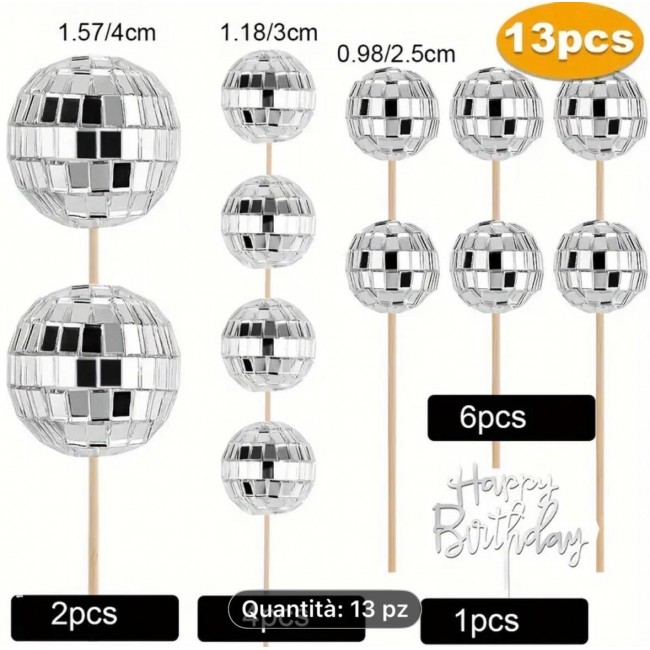 Sfere argento decorazioni torte