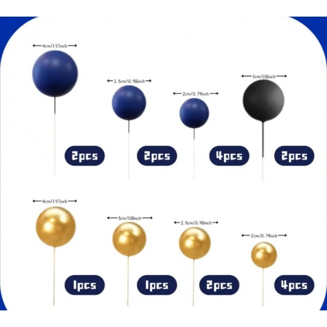 Sfere oro,blu e nero 17 pezzi