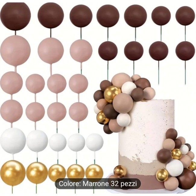 Sfere oro,rosa antico,bianco e vinaccio 17 pezzi