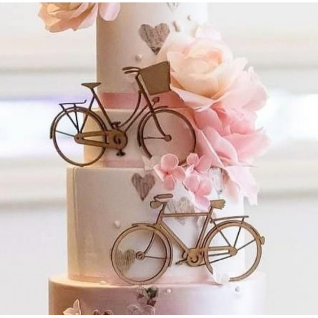 Topper Cake Bike Duo Topper Small / Gloss-Hot Pink