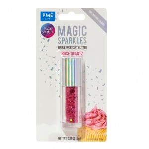 Magic Sparkles, glitter iridescente commestibile – Quarzo rosa (3 g)