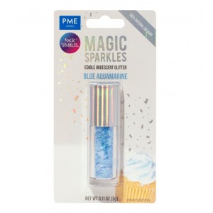 Magic Sparkles, glitter iridescente commestibile –  Blu acquamarina (3 g)