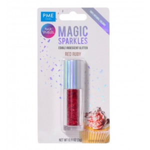 Magic Sparkles, glitter iridescente commestibile – Rosso (3 g)