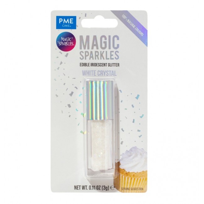 Magic Sparkles, glitter iridescente commestibile – Cristallo bianco (3 g)