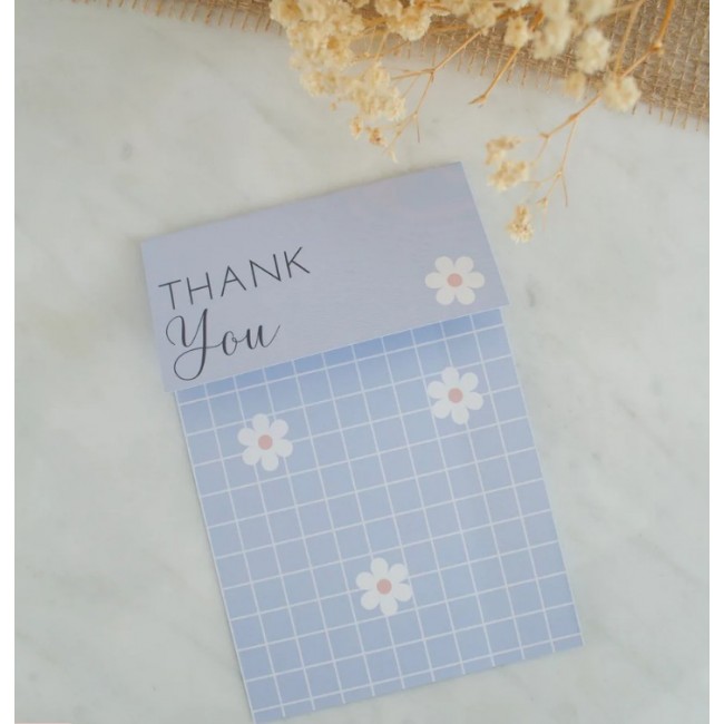 Buste per biscotti Bag topper - sweet blue daisy THANK YOU