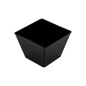 Coppa Quadrata in plastica da 200 cc bianco e nero confezione da 12 pz.