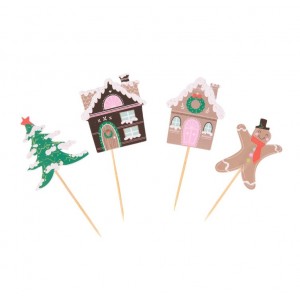 Set per Cupcake - Villaggio di Natale - conf. con 24 pirottini e Toppers