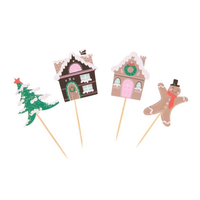 Set per Cupcake - Villaggio di Natale - conf. con 24 pirottini e Toppers