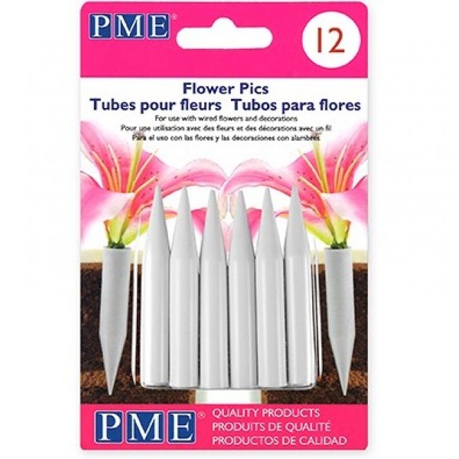 Tubi a punta per decorazioni con Fiori veri mis. Media conf. 12 unità