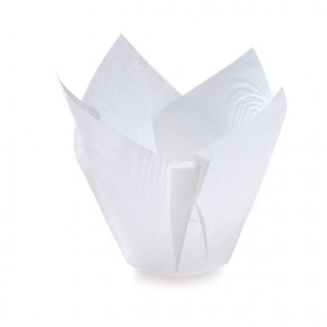 Pirottino tulip cup da cottura in carta bianco e marrone 35 mm confezione da 150 pz