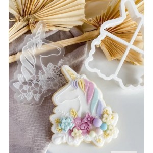 Tête licorne fleurie + emporte-pièce