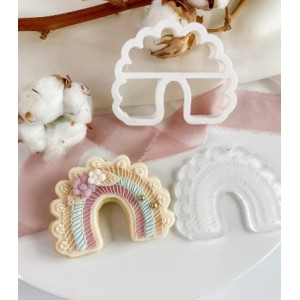 Taglia biscotto + timbro Arcobaleno in macramè