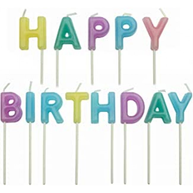 Candele - Happy Birthday Set pastello di 13 (24mm / 0.9") Candele - Happy Birthday Set pastello di 13 (24mm / 0.9")