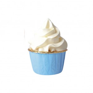 Pirottino per cupcake e muffin Azzurro con finiture Oro 24 pezzi 