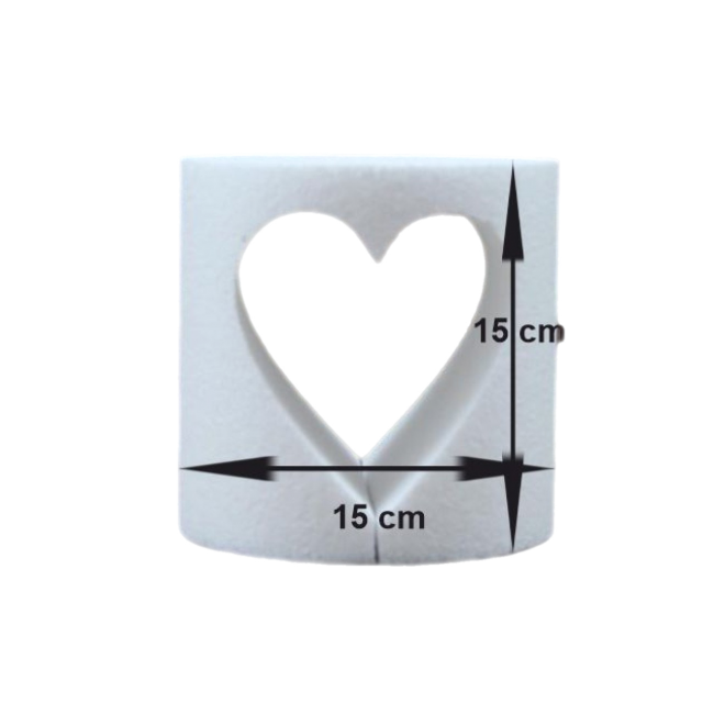 Polistirolo per torta tondo con ritaglio Cuore