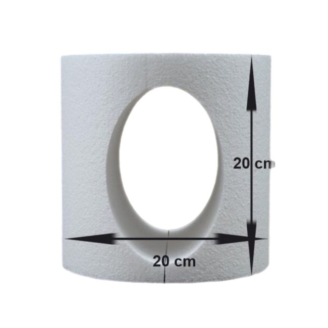 Polistirolo per torta tondo con ritaglio Ovale 20
